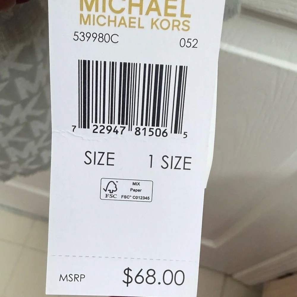 NWT Michael Kors Gray Monogram Scarf